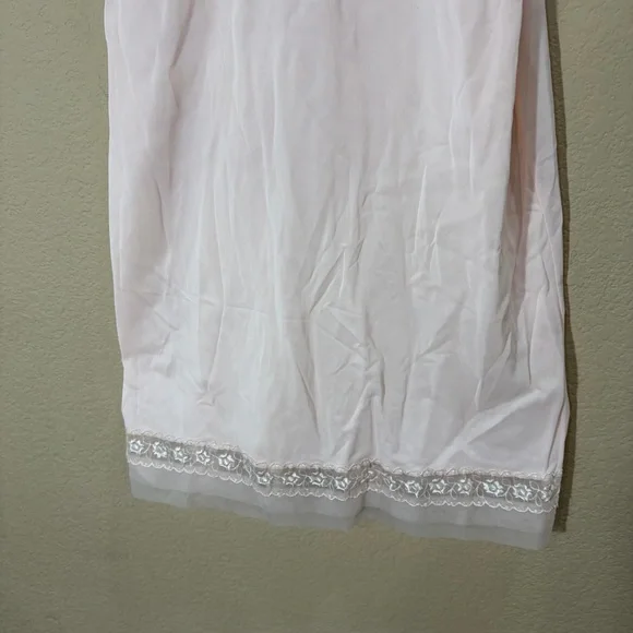 Gorgeous vintage pale pink embroidered slip / nightgown 34/ S/ slip dress - Picture 4 of 10